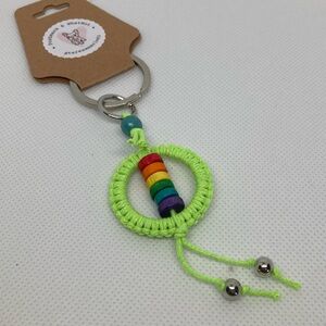Handcrafted Pride Month Macrame Keychain